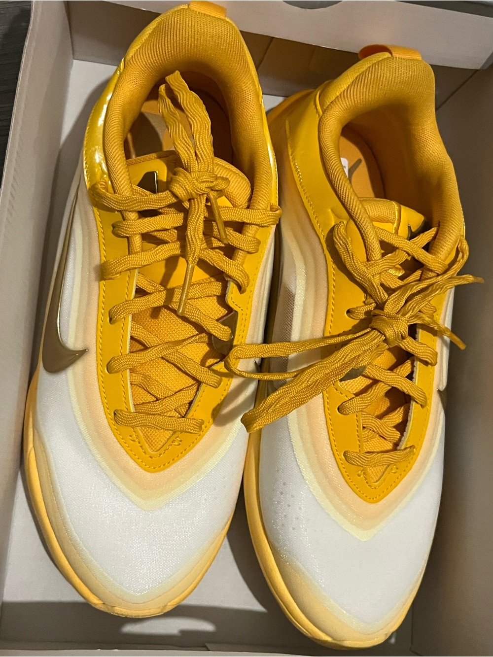 Nike Yellow and White Athletic Sneakers